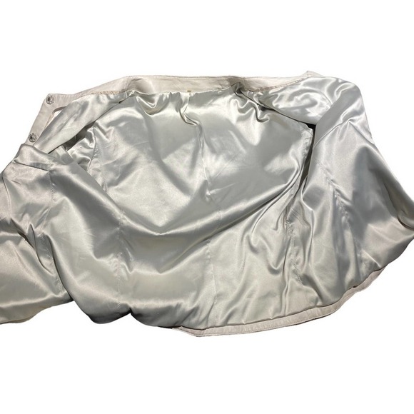 Elie Tahari xs white cream leather lamb blazer jacket button up - Picture 11 of 13